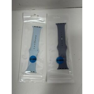2 Pack  Sport Bands 38mm 40mm Silicone Straps Blue Purple Set for Apple Watch